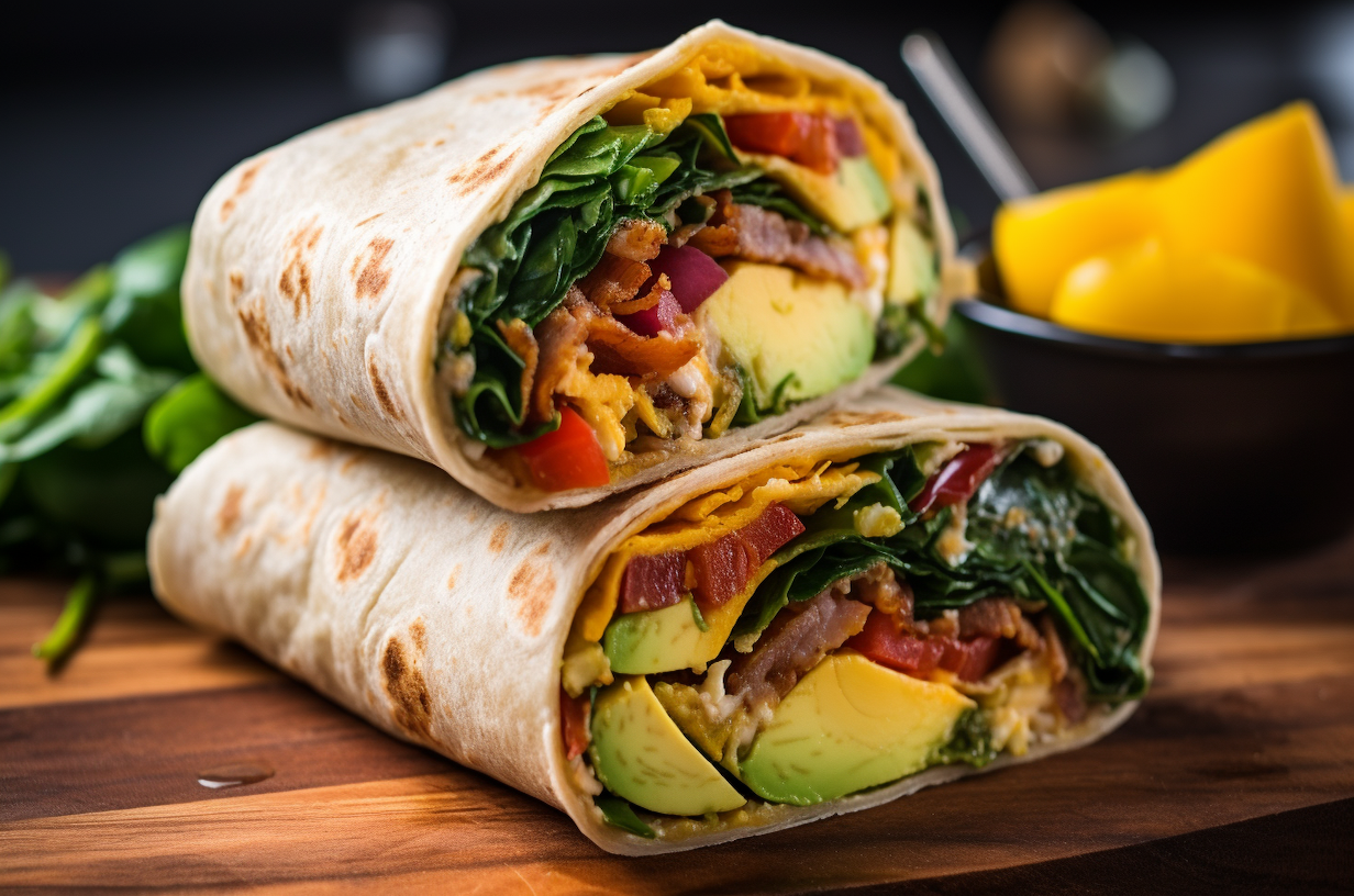 Start your day off right with this bacon and eggs breakfast wrap recipe ...